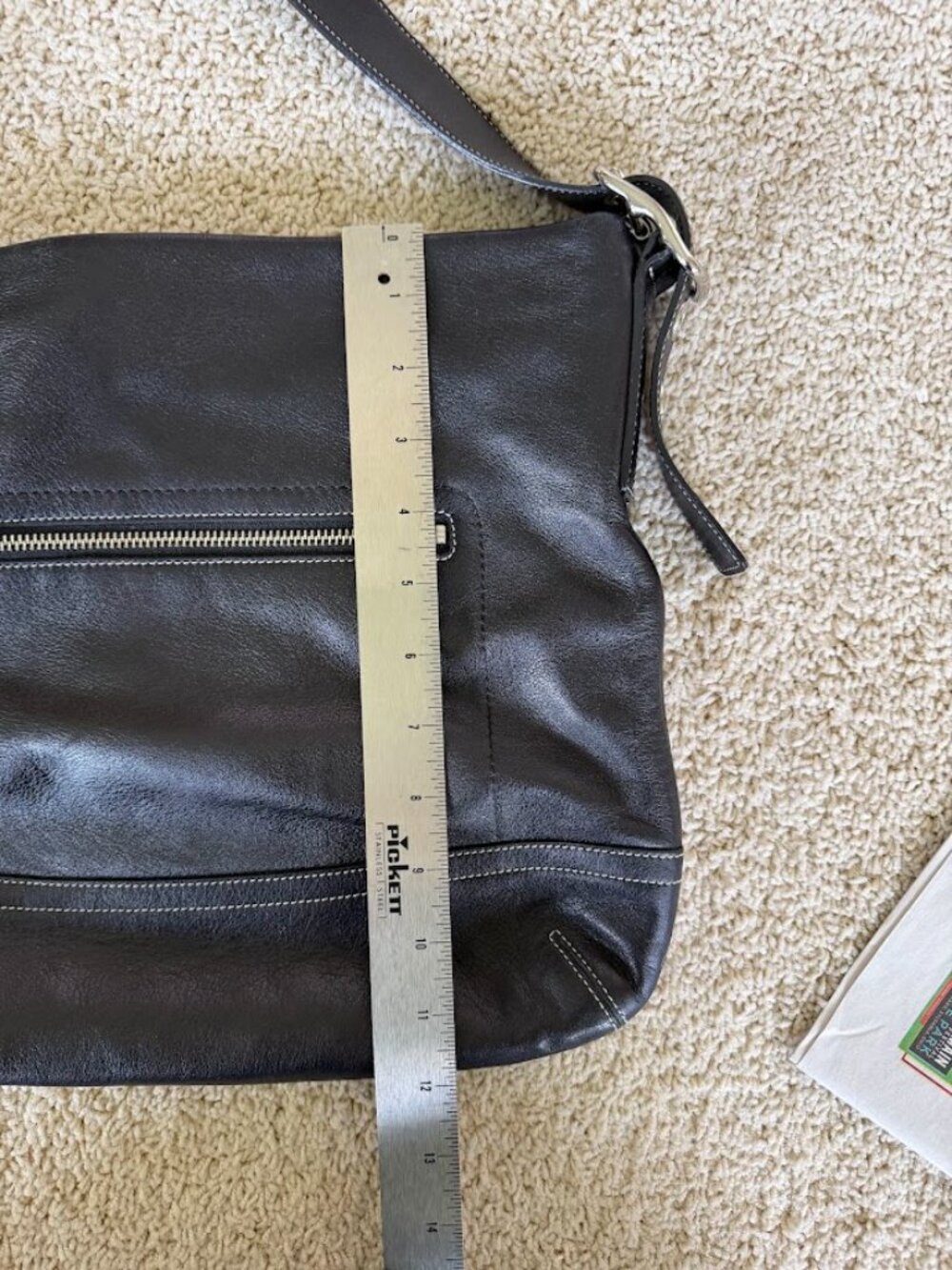 Vintage Legacy Slim (#1415) black leather convertible crossbody bag - Picture 3 of 11